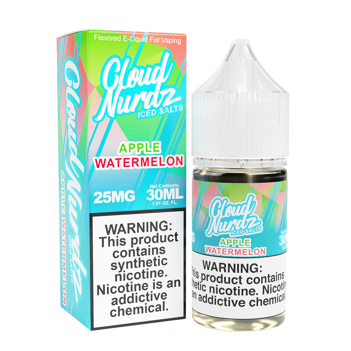 Iced Apple Watermelon Salt Nic E-Juice by Cloud Nurdz - 30mL