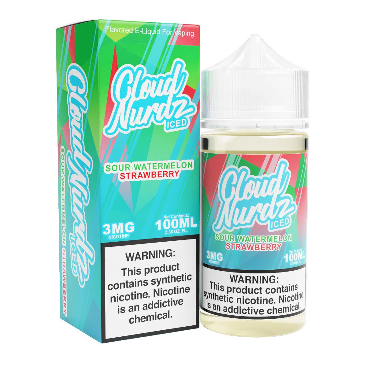 Iced Sour Watermelon Strawberry E-Juice by Cloud Nurdz - 100mL