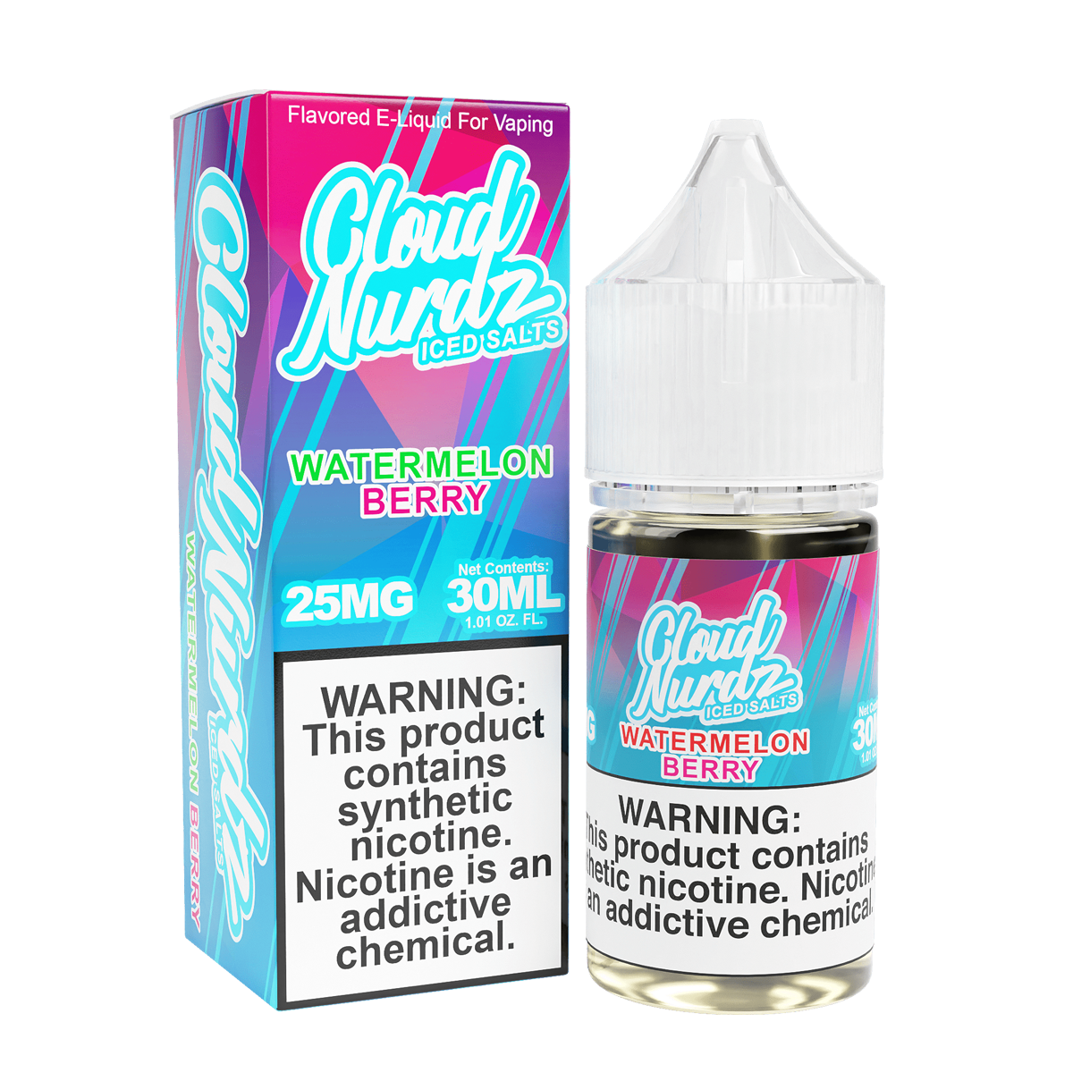 Iced Watermelon Berry Salt Nic E-Juice by Cloud Nurdz - 30mL