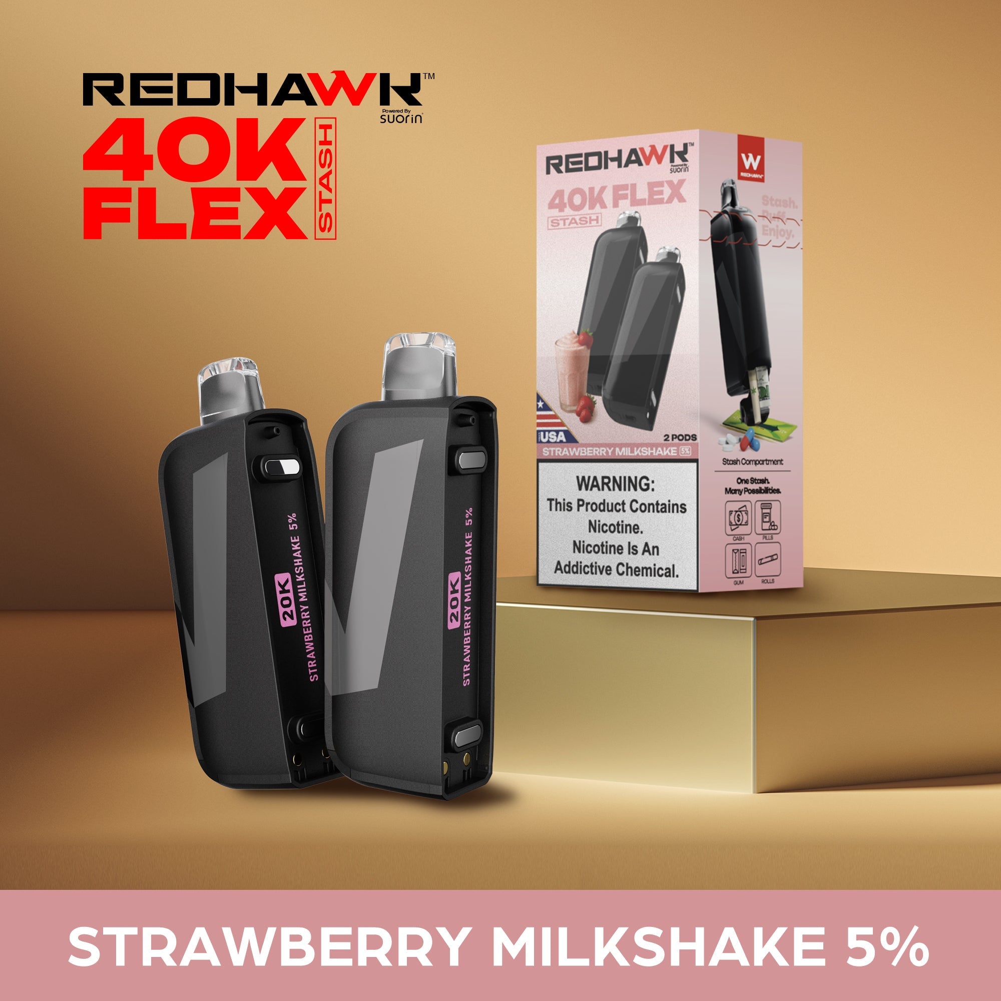 Strawberry Milkshake Replacement Pod Redhawk