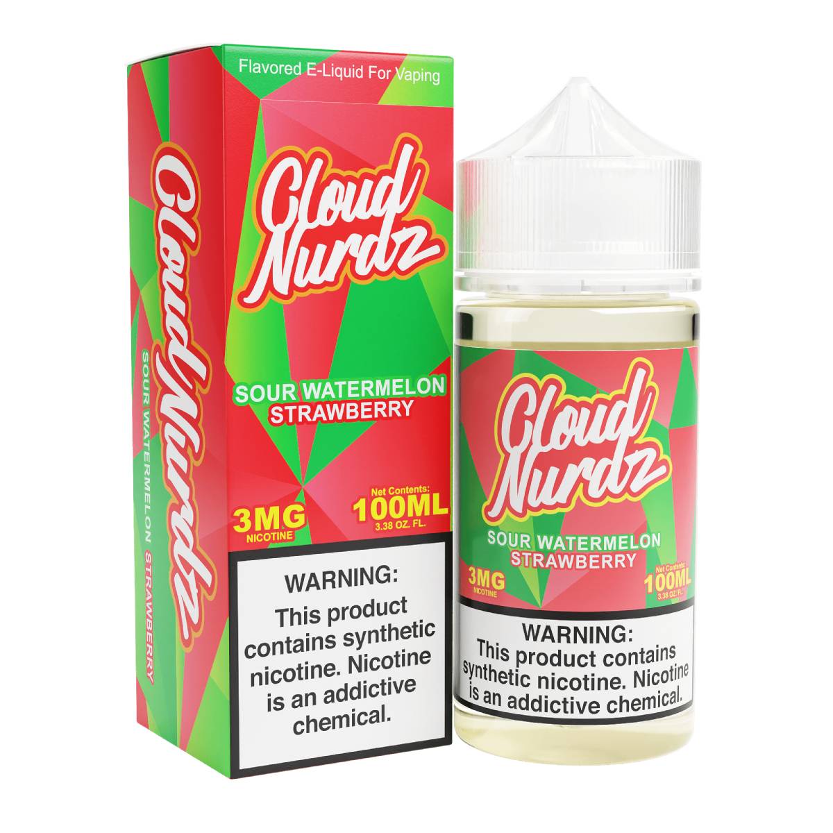 Sour Watermelon Strawberry E-Juice by Cloud Nurdz - 100mL