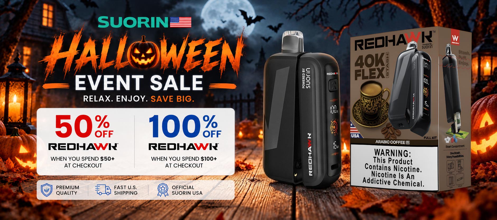 Halloween event sale: 50% off a RedHawk 40K FLEX Stash kit when you spend $50, free when you spend $100